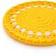 Yellow Crochet Doily Coaster Handmade Cotton Yarn